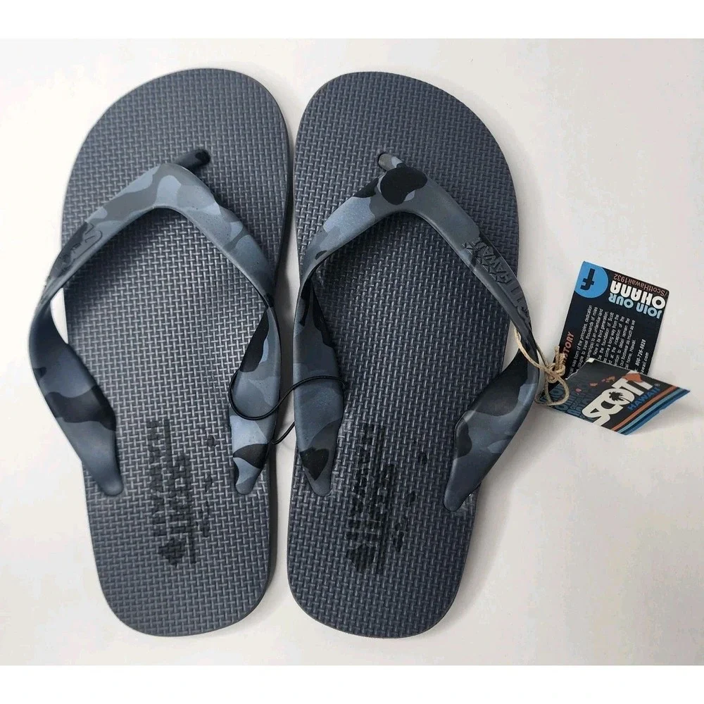 Scott Hawaii - Men's 4230 Ho'onalu Flip Flops/Sandals - Black Camo - Sz 8 - NWT